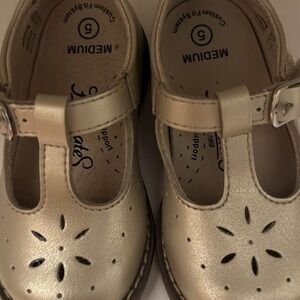 Footmates Mary Janes Toddler Size 5 Gold - Easter Birthday Summer Holidays
